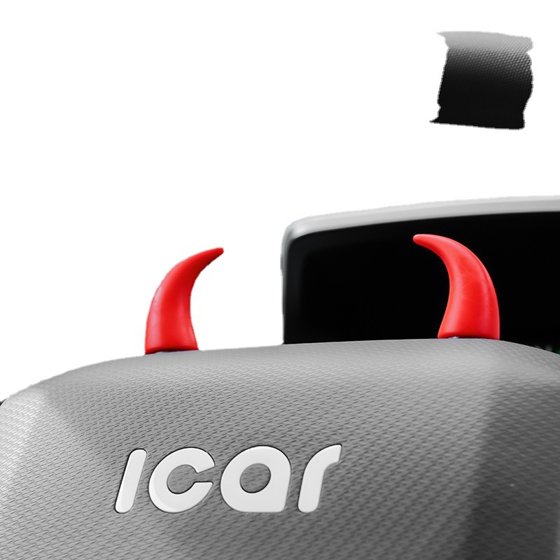 Miếng Dán Trang Trí Vô Lăng Xe Hơi Hình Sừng Quỷ Dễ Thương Thông Dụng