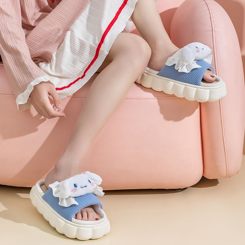 HQ Dép  dép nữ  dép bánh mì Vật liệu lanh thoải mái và thoáng khí Độ dày đế giày 4cm 2023 NEW 52420