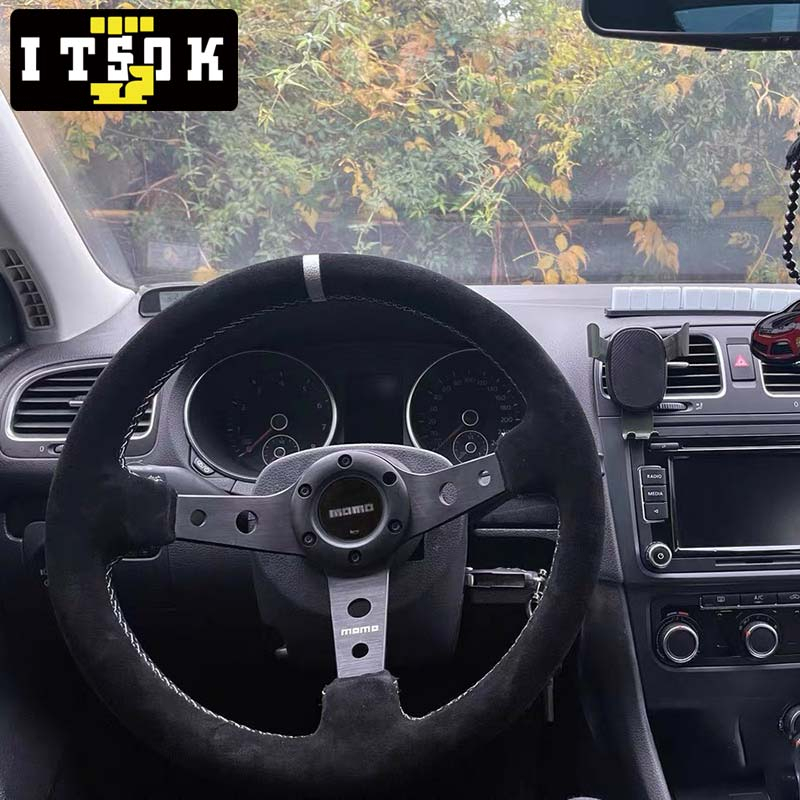 Vô Lăng Xe Đua momo Da Lộn 14inch 350mm Chuyên Dụng