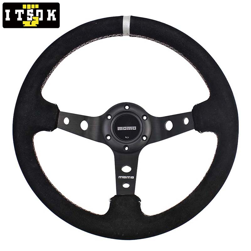 Vô Lăng Xe Đua momo Da Lộn 14inch 350mm Chuyên Dụng