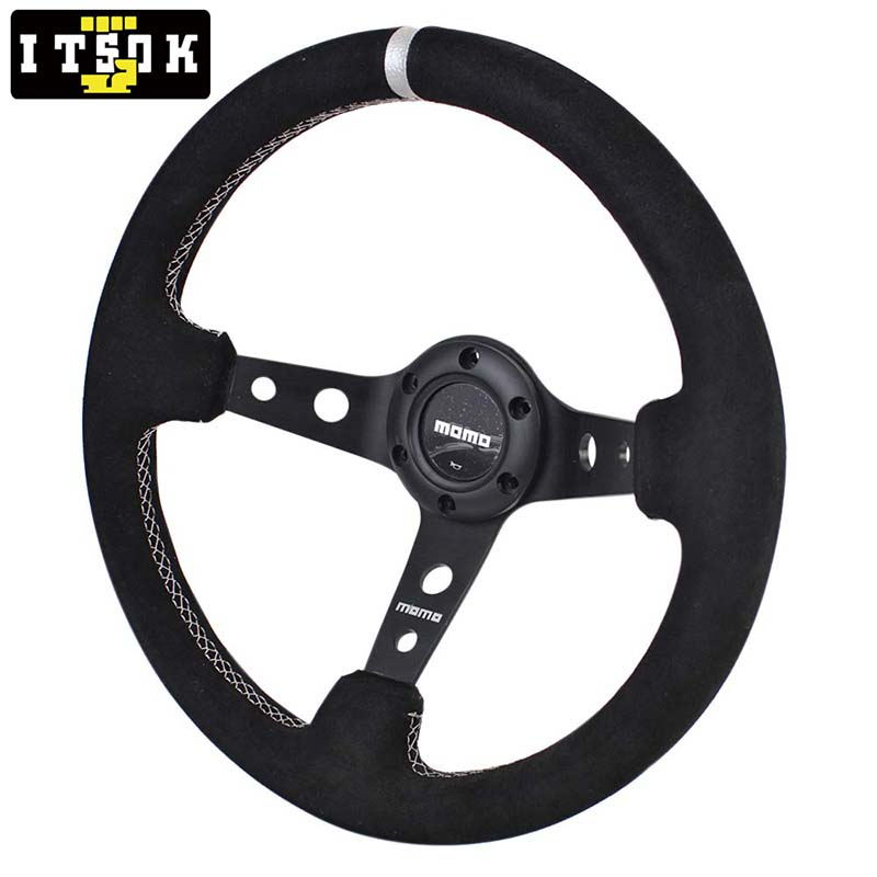 Vô Lăng Xe Đua momo Da Lộn 14inch 350mm Chuyên Dụng