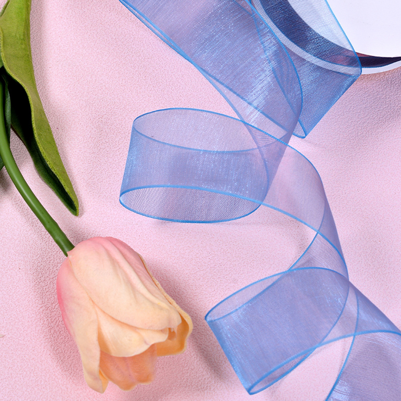 Cuộn Dây Ruy Băng 10 Yards / Cuộn 25mm Màu Gradient Bằng Vải Voan Trong Suốt Dùng Gói Quà / Trang Trí Đám Cưới DIY