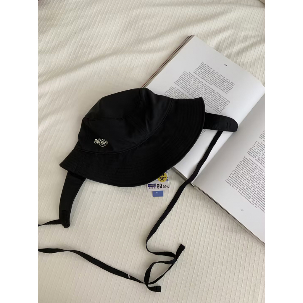 Nón Tai Bèo Vải Cotton Phối Dây Rút Vành Rộng Kiểu Hàn Quốc Thời Trang 2024 Dễ Thương Cho Nữ