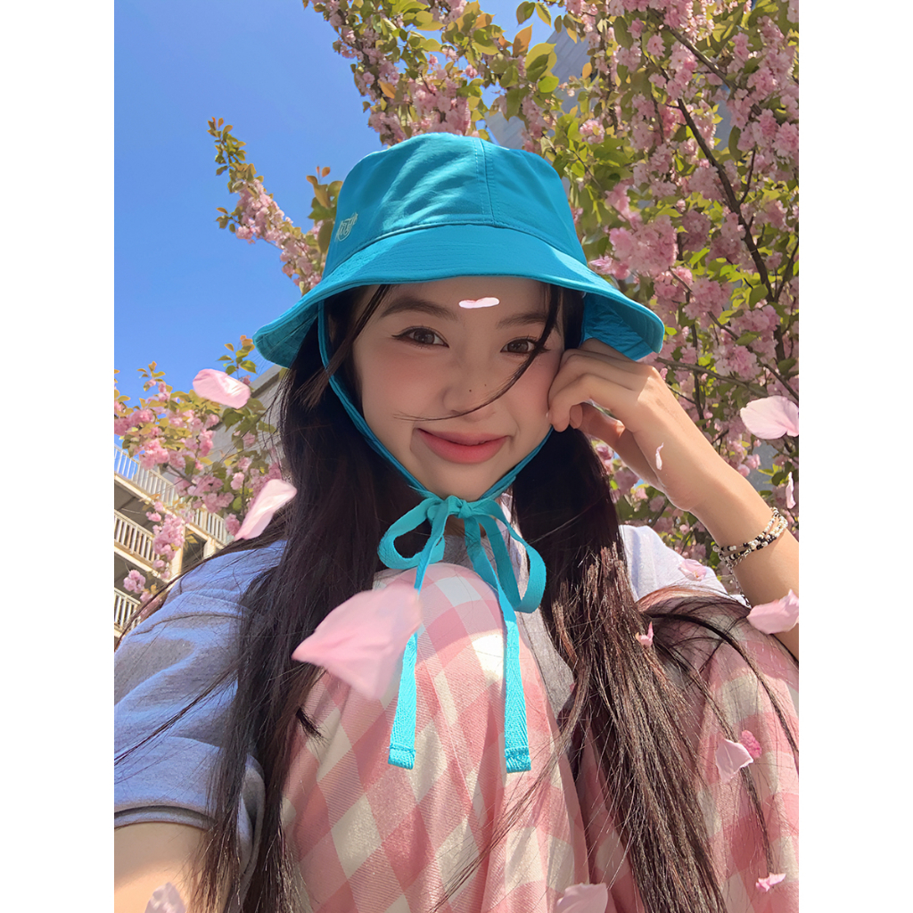 Nón Tai Bèo Vải Cotton Phối Dây Rút Vành Rộng Kiểu Hàn Quốc Thời Trang 2024 Dễ Thương Cho Nữ
