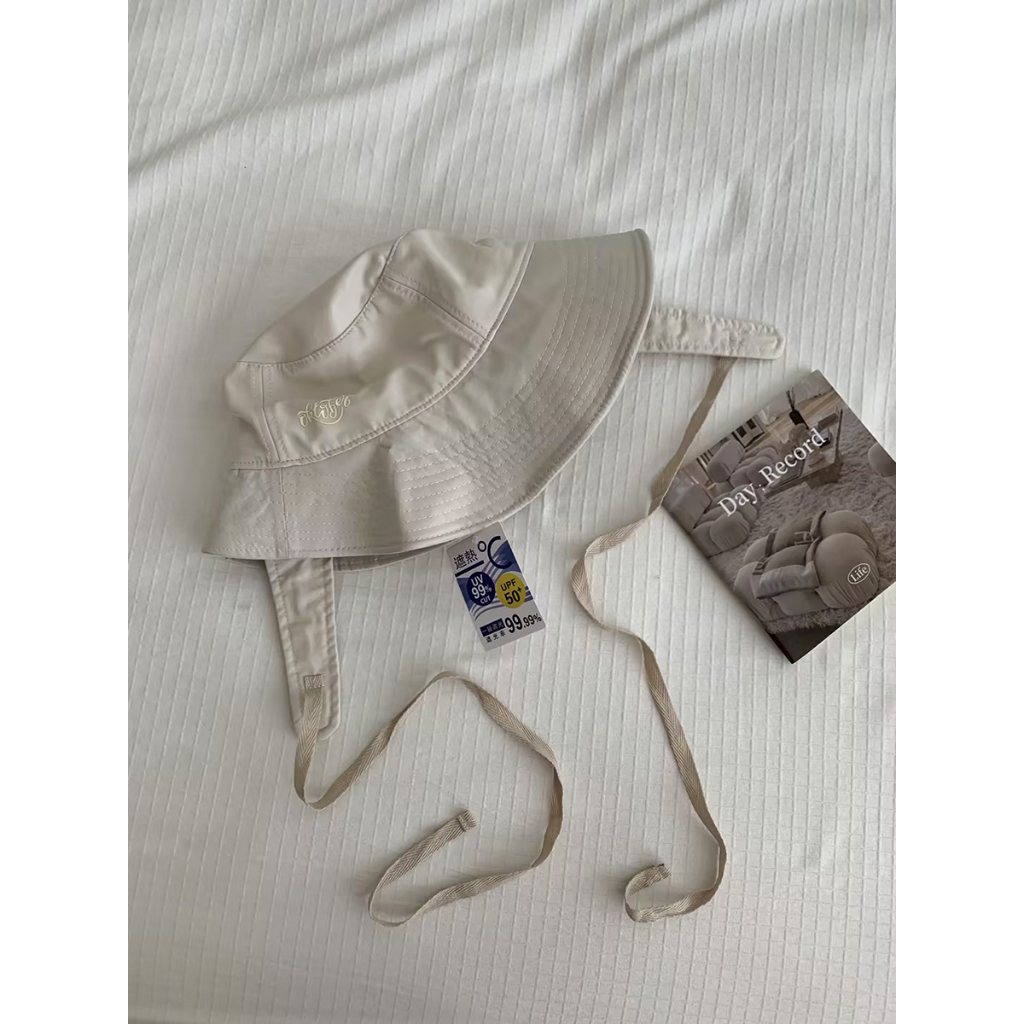 Nón Tai Bèo Vải Cotton Phối Dây Rút Vành Rộng Kiểu Hàn Quốc Thời Trang 2024 Dễ Thương Cho Nữ