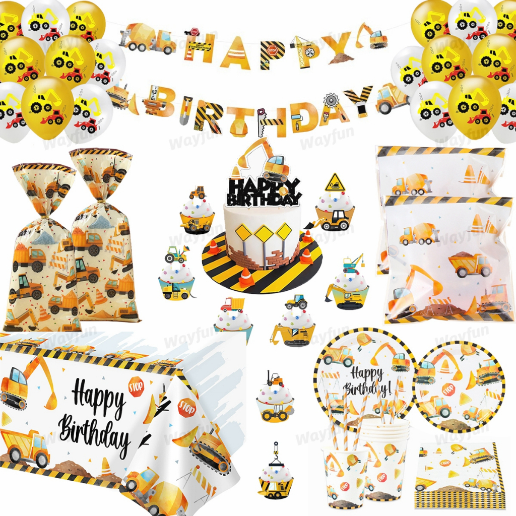 Set Bong Bóng + Que Gắn Chữ Happy Birthday Dùng Một Lần Trang Trí Tiệc Sinh Nhật / Tiệc Tùng Cho Bé Trai