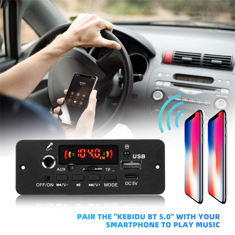 Bảng Mạch Khuếch Đại Âm Thanh MP3 10W 5W DC 5V FM Radio TF USB Cho Xe Hơi