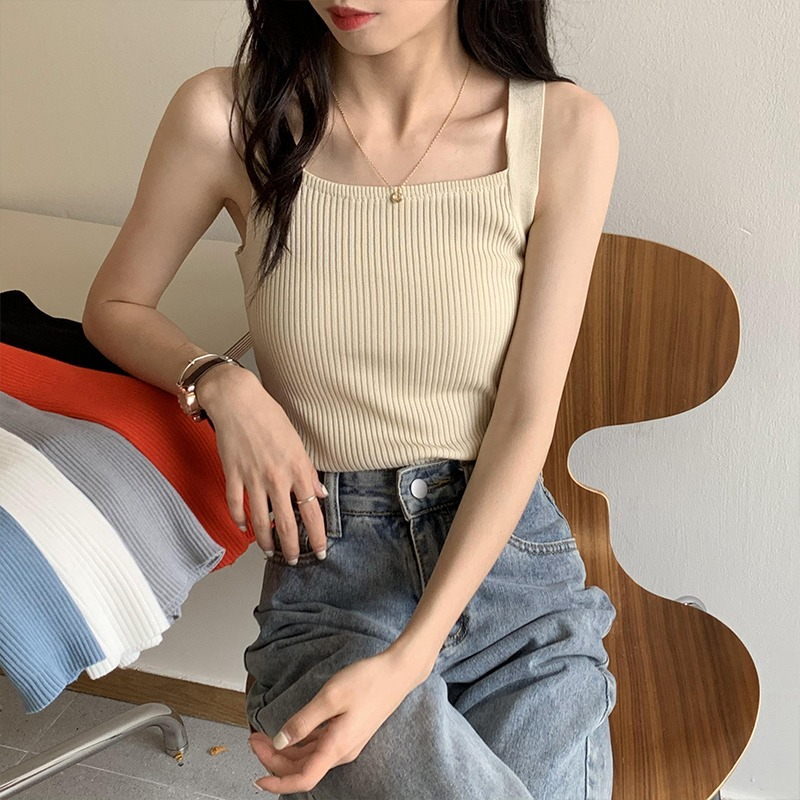 ZHELIHANGFEI Áo Dệt Kim Hai Dây Dáng Ngắn Thời Trang Mùa Hè Cho Nữ