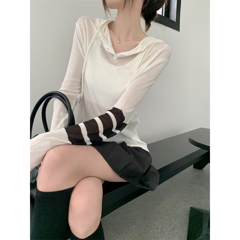 Lalisas Áo Khoác Chống Nắng Tay Dài Vải Lụa Lạnh Mỏng Phối Dây Rút Thời Trang Sang Trọng Cho Nữ