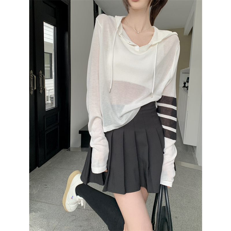 Lalisas Áo Khoác Chống Nắng Tay Dài Vải Lụa Lạnh Mỏng Phối Dây Rút Thời Trang Sang Trọng Cho Nữ