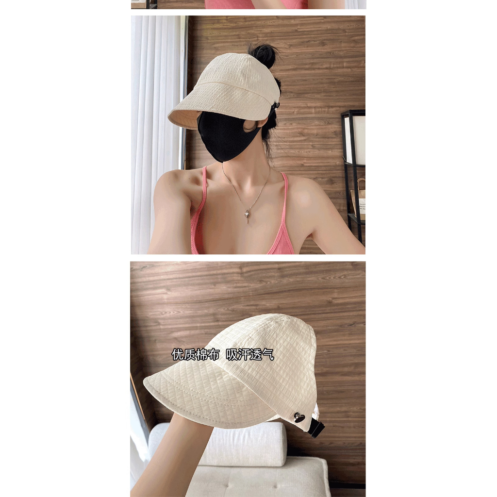 Mũ Chống Nắng Che Nửa Mặt Có Thể Buộc Tóc Đuôi Ngựa Phiên Bản Hàn Quốc Dễ Phối Đồ Cho Nữ