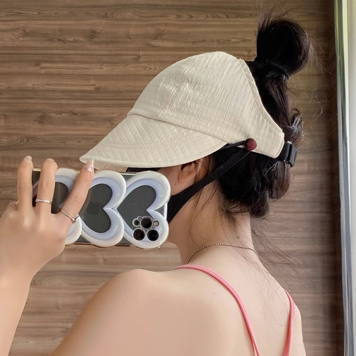 Mũ Chống Nắng Che Nửa Mặt Có Thể Buộc Tóc Đuôi Ngựa Phiên Bản Hàn Quốc Dễ Phối Đồ Cho Nữ
