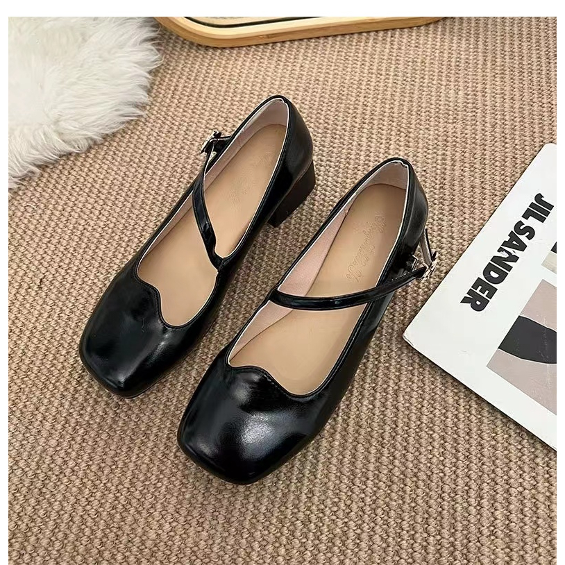 Giày Búp Bê Gót Thấp 3.5CM Mũi Vuông Thời Trang Mùa Hè 2023 Cho Nữ