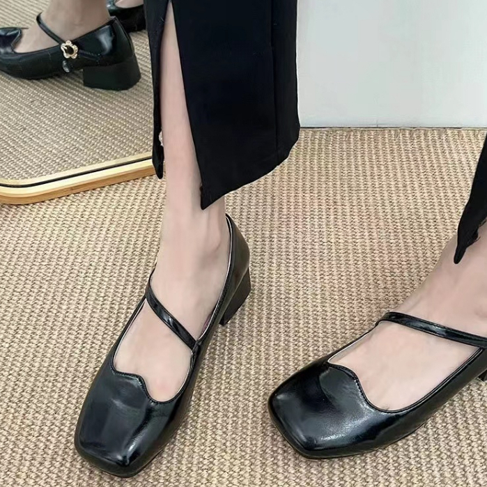 Giày Búp Bê Gót Thấp 3.5CM Mũi Vuông Thời Trang Mùa Hè 2023 Cho Nữ