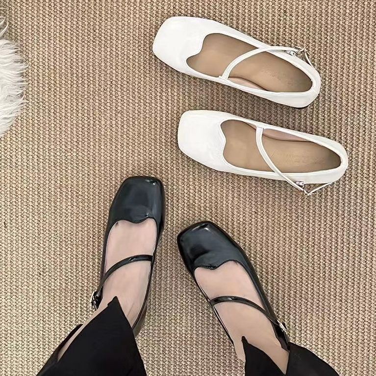 Giày Búp Bê Gót Thấp 3.5CM Mũi Vuông Thời Trang Mùa Hè 2023 Cho Nữ