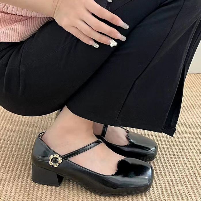 Giày Búp Bê Gót Thấp 3.5CM Mũi Vuông Thời Trang Mùa Hè 2023 Cho Nữ