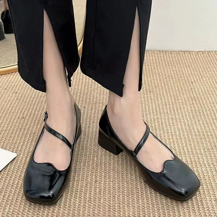 Giày Búp Bê Gót Thấp 3.5CM Mũi Vuông Thời Trang Mùa Hè 2023 Cho Nữ