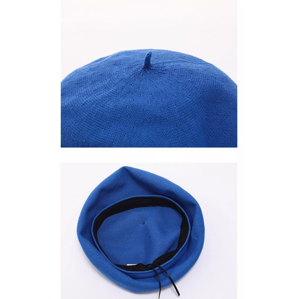 Mũ Beret Dệt Kim Mỏng Màu Đen Phong Cách Nhật Bản Cổ Điển Thời Trang Xuân Thu 2023 Cho Nữ