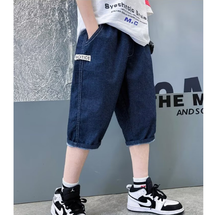 Quần Short Denim Ống Rộng Thoải Mái Thời Trang Mùa Hè Hàng Mới Dành Cho Bé Trai 110-170