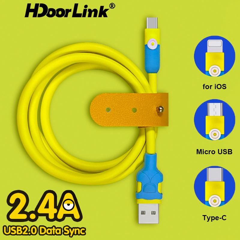 Dây Cáp Sạc Nhanh Đồng Bộ Dữ Liệu HdoorLink PD 20W Type C Sang 6A USB Sang Type C 2.4A Micro USB