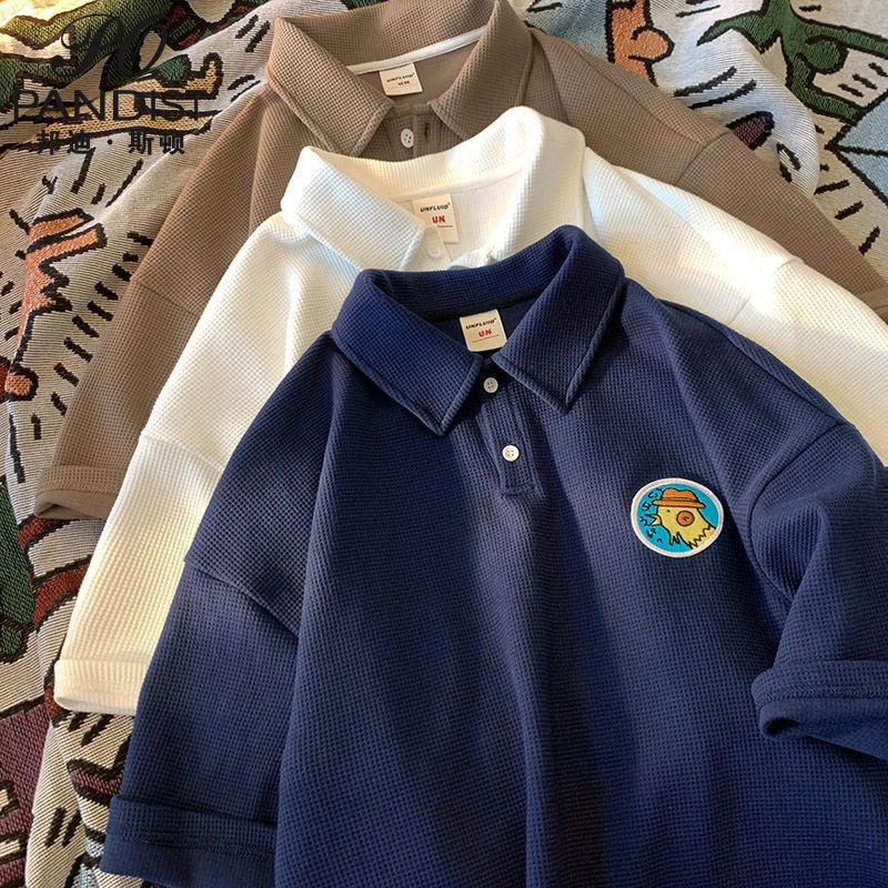 Áo Thun Ngắn Tay Bản Form polo Rộng Cách Phong Nhật Dành Cho Nam