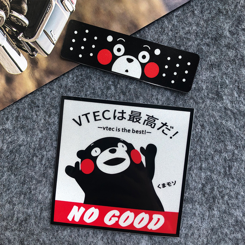 Đề Can Dán Trang Trí Kính Chắn Gió Xe Hơi / Xe Máy Điện / Kính Chắn Gió Hình Gấu Kumamon Phản Quang Dễ Thương