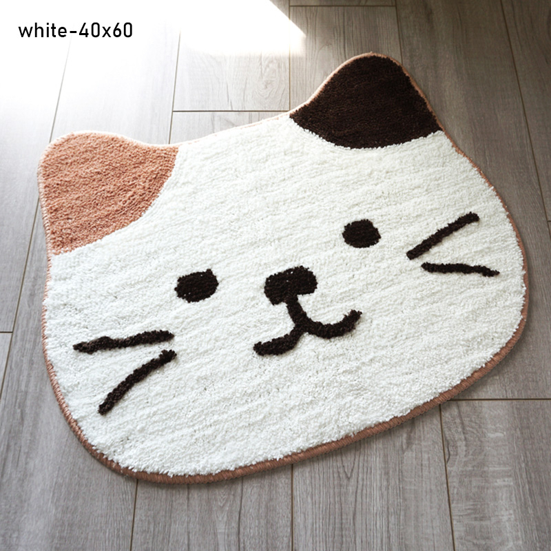 Landeli Thảm Chùi Chân Mềm Mại Thấm Hút Tốt In Hình Mèo Mauno Nhật Bản