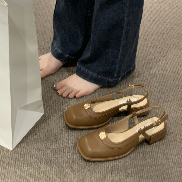 Giày Búp Bê Mũi Vuông Phong Cách Cổ Điển Thanh Lịch Dành Cho Nữ