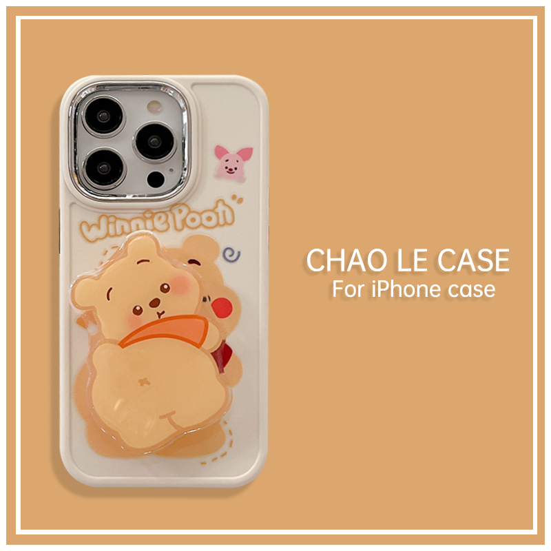 Ốp lưng chống sốc Winnie the pooh cho iphone 14 pro max 13 pro khung TPU chống vỡ iphone 12 pro 11xs max xr x/xs ốp gấu dễ thương