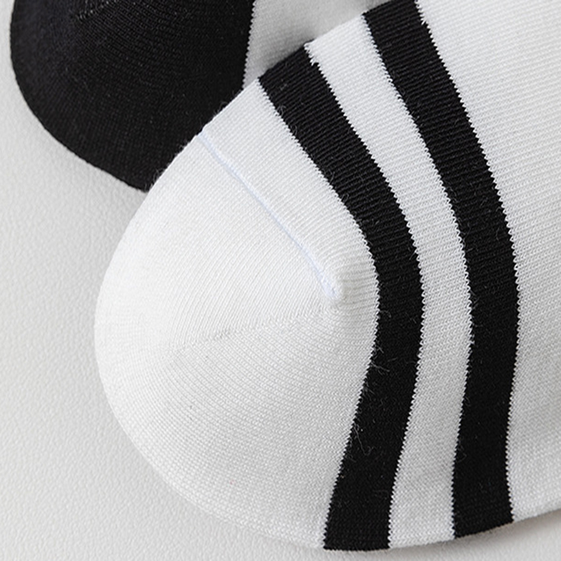 FHYL Vớ Cotton Mỏng Cổ Vừa Thêu Họa Tiết Màu Trắng Đen Phong Cách Hàn Quốc Thời Trang Mùa Hè Cho Nữ