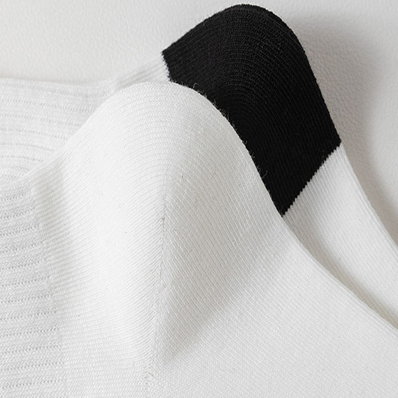 FHYL Vớ Cotton Mỏng Cổ Vừa Thêu Họa Tiết Màu Trắng Đen Phong Cách Hàn Quốc Thời Trang Mùa Hè Cho Nữ