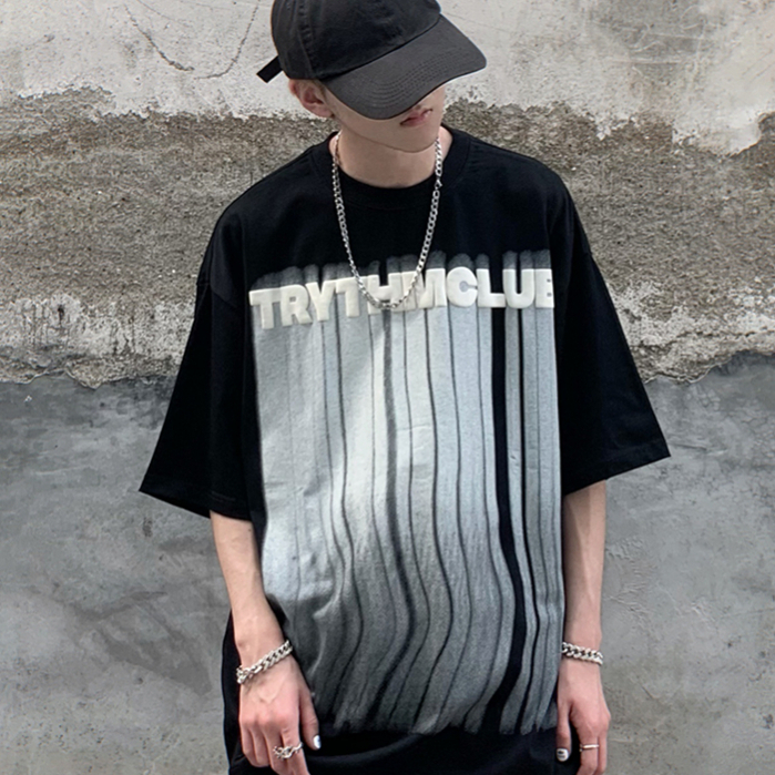 Áo Thun Tay Ngắn Cổ Tròn Dáng Rộng Phong Cách hip hop Thời Trang Mùa Hè Cho Nam