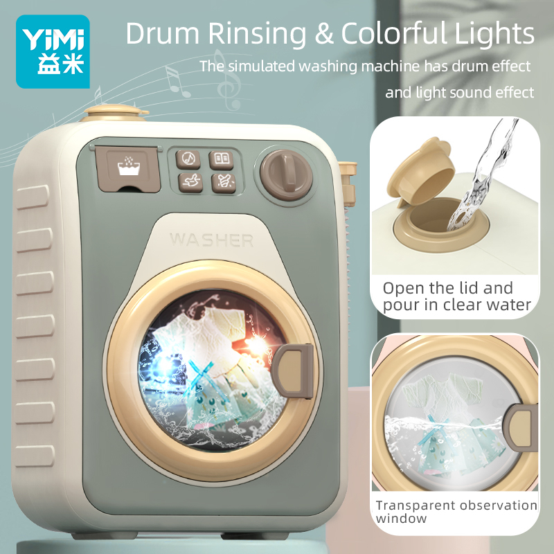 YIMI Đồ Chơi Mô Hình Máy Giặt Mini Có Đèn Và Nhạc Cho Bé 3-4 - 2-6 Tuổi