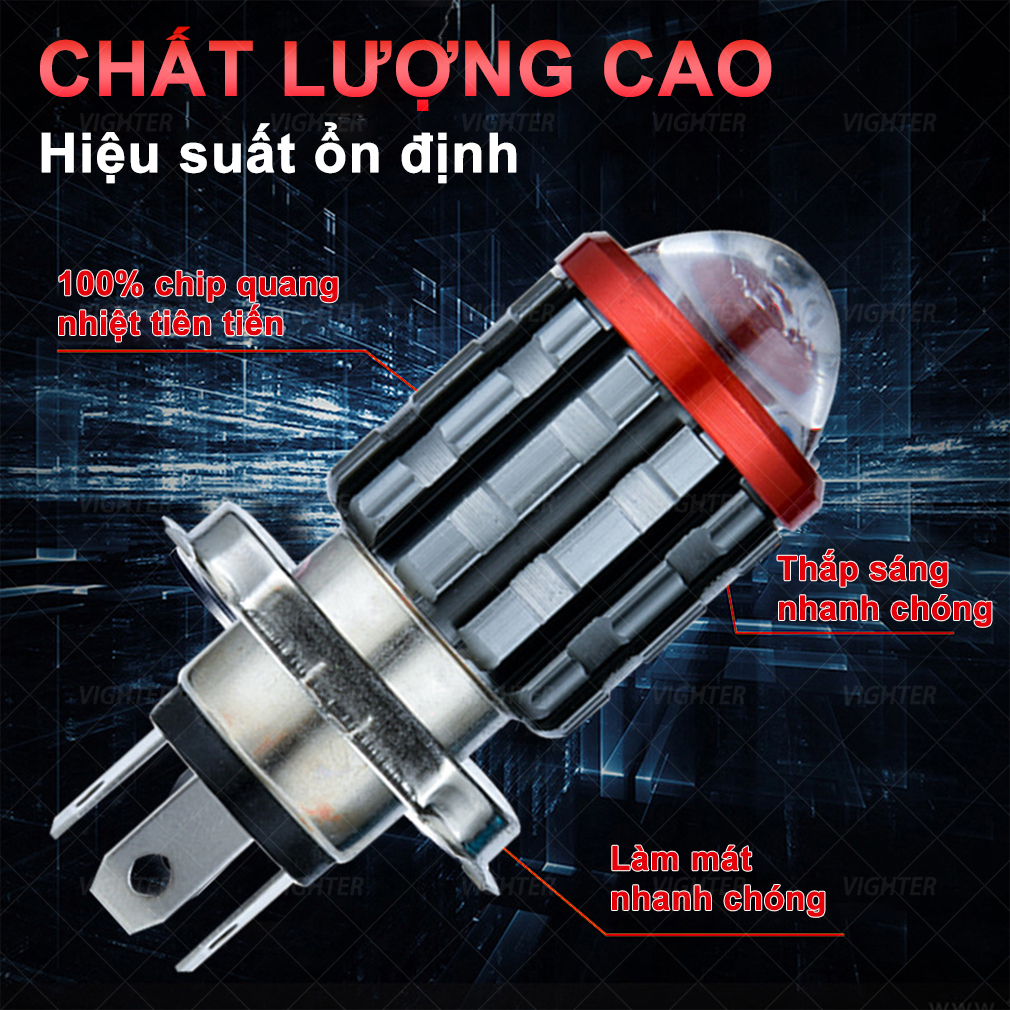 Đèn Pha Led Mắt Cá Ánh Sáng Trắng / Vàng H4 H6 BA20D P15D 9-85V Dèn Xe Máy Siêu Sáng