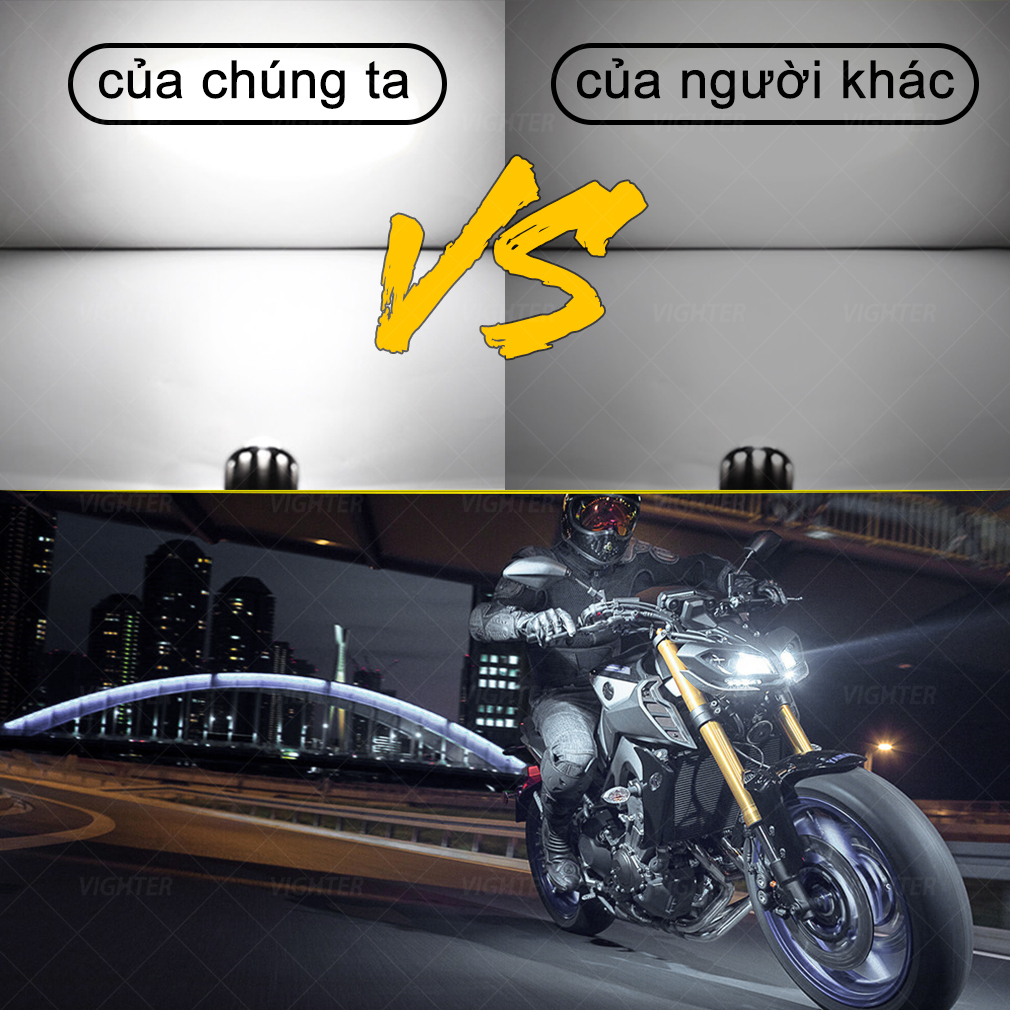 Đèn Pha Led Mắt Cá Ánh Sáng Trắng / Vàng H4 H6 BA20D P15D 9-85V Dèn Xe Máy Siêu Sáng