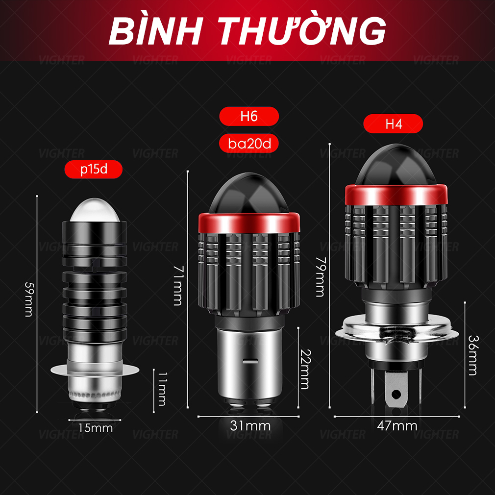 Đèn Pha Led Mắt Cá Ánh Sáng Trắng / Vàng H4 H6 BA20D P15D 9-85V Dèn Xe Máy Siêu Sáng