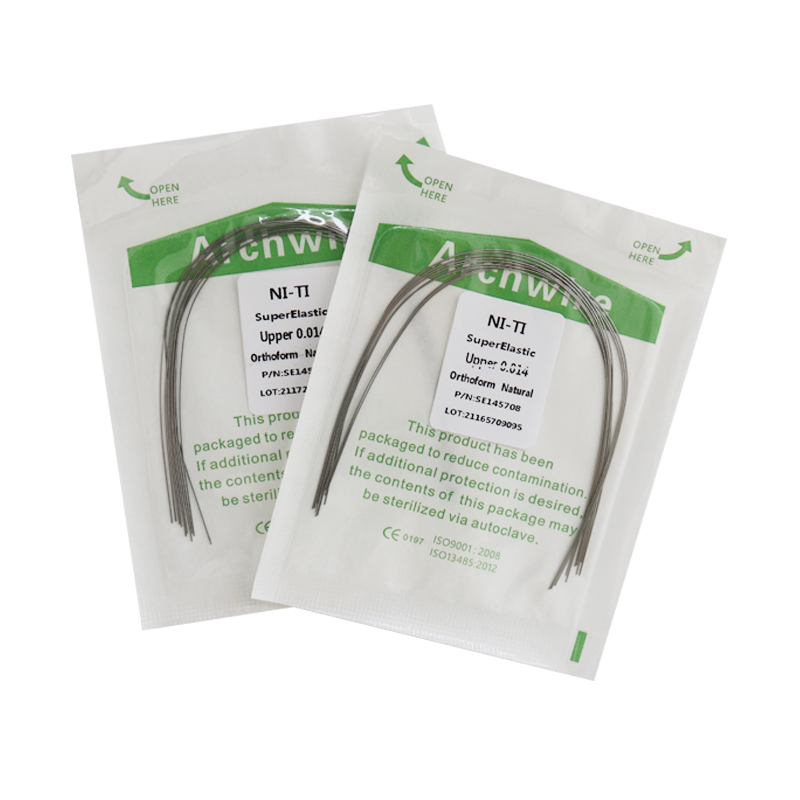 5 gói chỉnh nha nha khoa siêu đàn hồi niti hình chữ nhật tròn dây tự nhiên màu xanh lá cây đóng gói 5Packs Orthodontic Dental Super Elastic Niti Round/Rectangle Natural Wire Green Packing