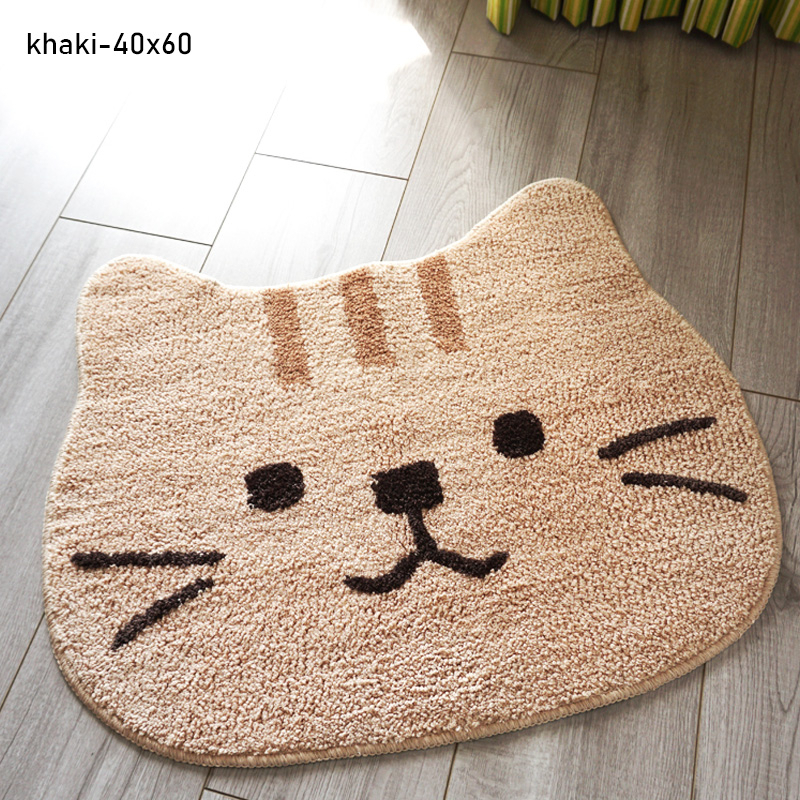 Landeli Thảm Chùi Chân Mềm Mại Thấm Hút Tốt In Hình Mèo Mauno Nhật Bản