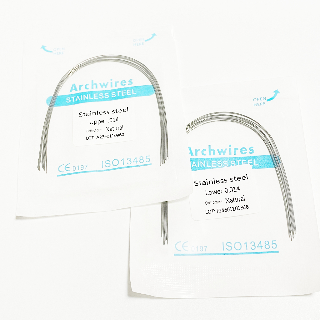5 gói chỉnh nha nha khoa vòm thép không gỉ hình tròn hình chữ nhật dây tự nhiên màu xanh đóng gói 5Packs Orthodontic Dental Stainless Steel Arch Round/Rectangle Natural Wire Blue Packing