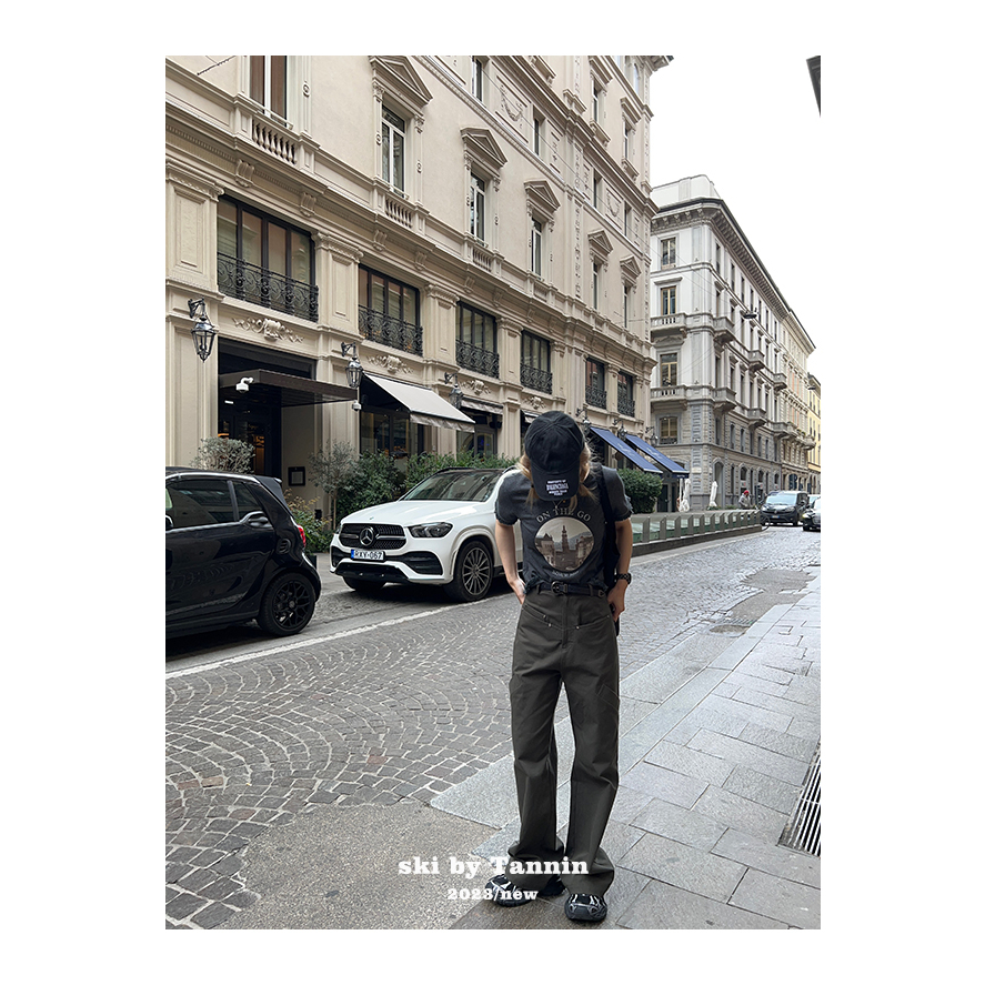 Ethelgirl Áo Thun Tay Ngắn Cổ Tròn In Họa Tiết Phối Tua Rua Phong Cách Retro Mỹ Cho Nữ