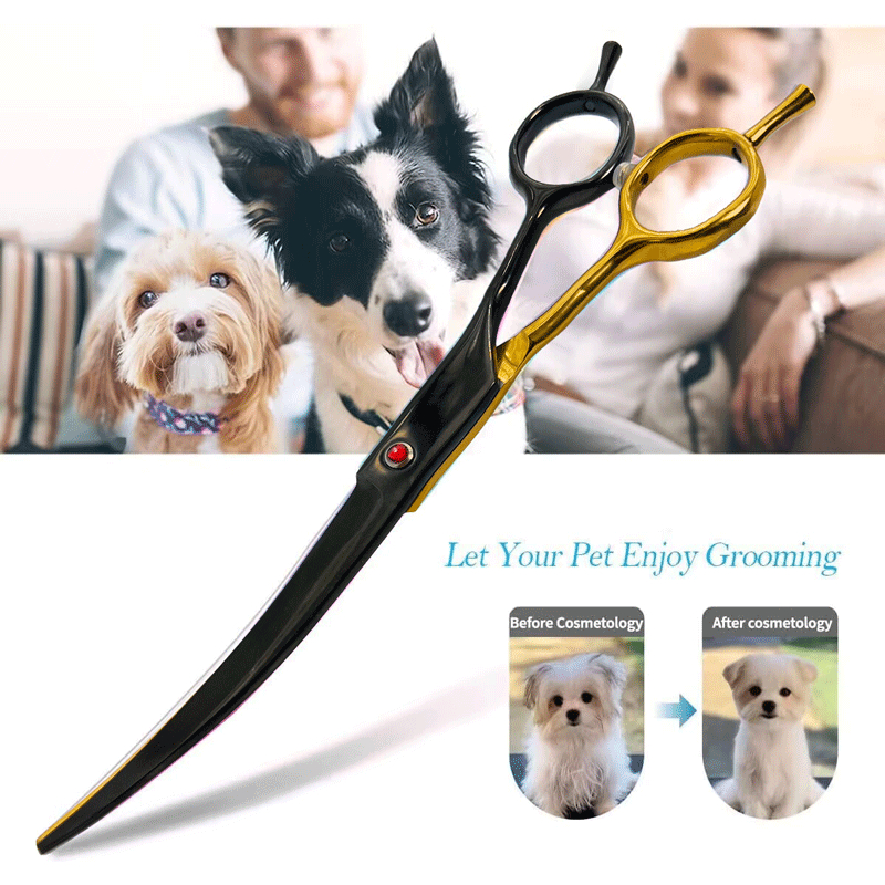 Kéo Cắt Tỉa Lông Thú Cưng Cong Bằng Thép Không Gỉ 4CR