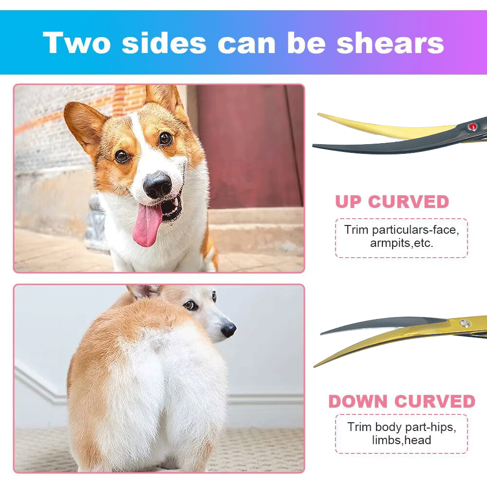 Kéo Cắt Tỉa Lông Thú Cưng Cong Bằng Thép Không Gỉ 4CR