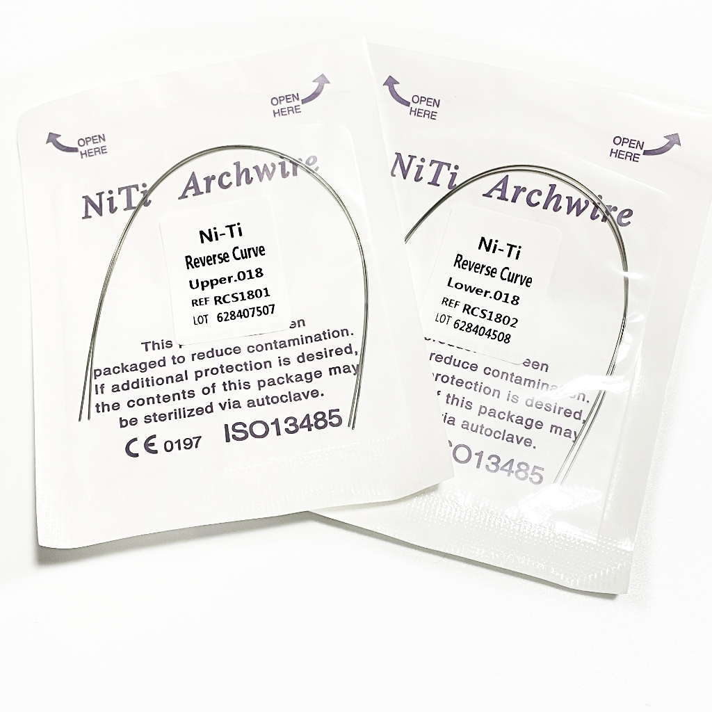 5 gói chỉnh nha nha khoa đường cong ngược niti dây hình chữ nhật tròn màu tím đóng gói 5Packs Orthodontic Dental Reverse Curve Niti Round Rectangle Wire Purple Packing