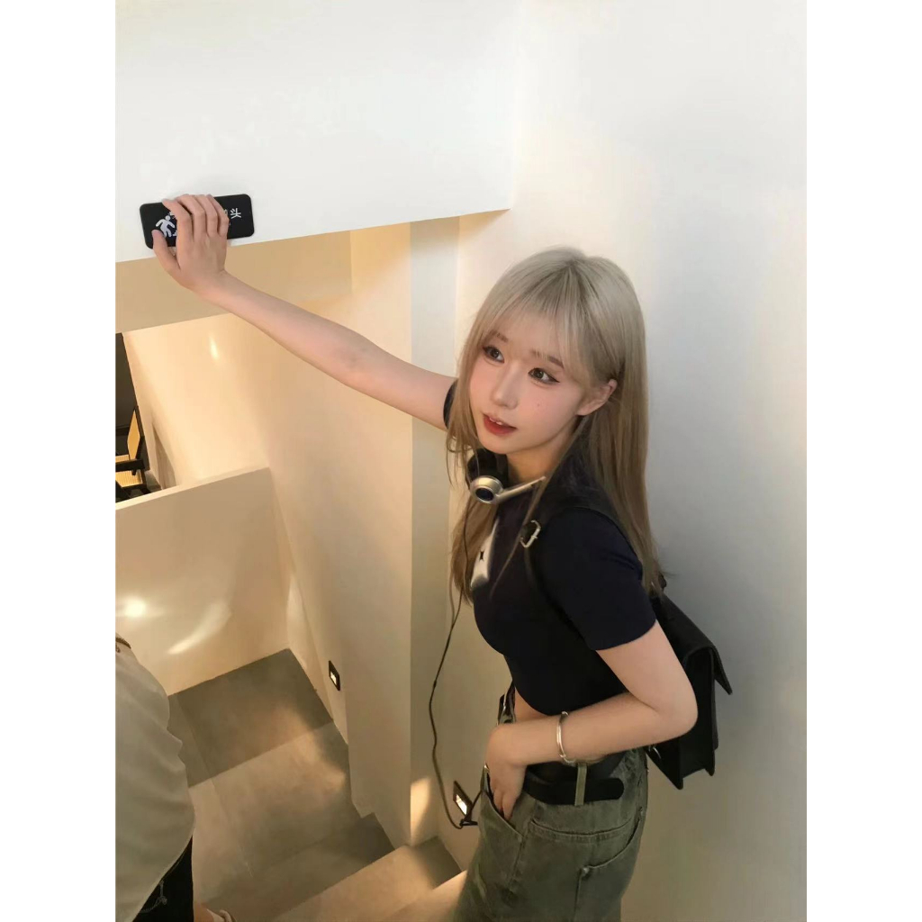 Ethelgirl Áo Thun Tay Ngắn Dáng Ôm In Họa Tiết Thời Trang Quyến Rũ Cho Nữ