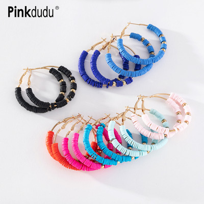 Khuyên tai PINKDUDU PD916 dạng vòng hợp kim polymer ngọt ngào thời trang cho nữ