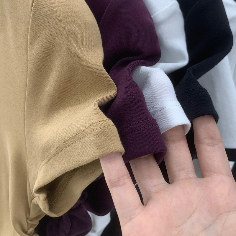 Áo Thun Ngắn Tay Cổ Chữ U Màu Trơn Thời Trang Mùa Hè Mới Cho Nữ