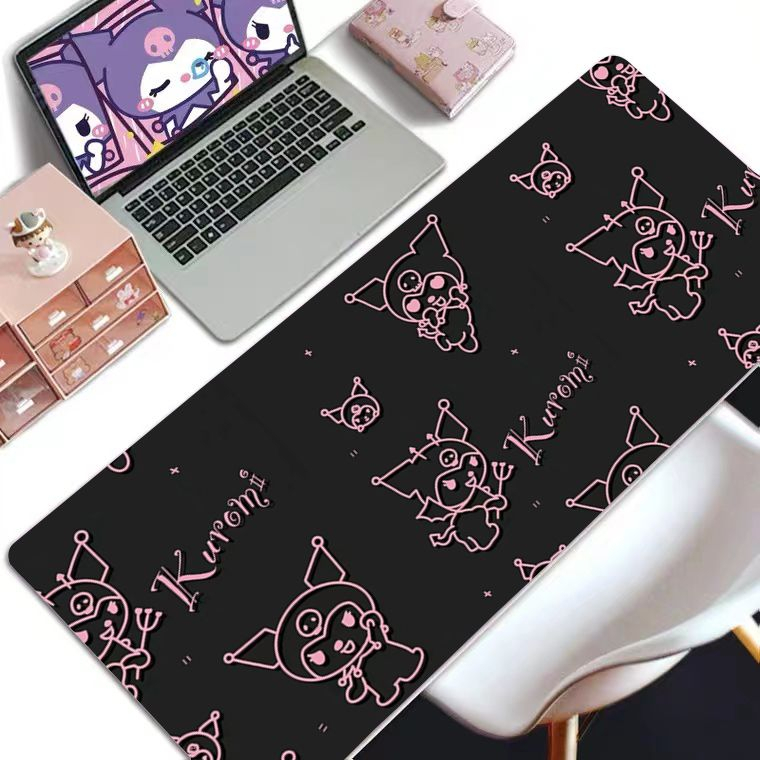 Tấm Lót Chuột Và Bàn Phím Bằng Da Hai Mặt In Hình Kuromi Hoạt Hình Dành Cho Chơi Game