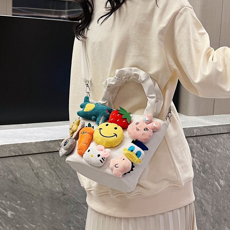 Jivil Túi Xách Đeo Vai Xếp Ly Đa Năng Hình Búp Bê Khu Rừng Dễ Thương Kiểu Hàn Quốc Cho Nữ