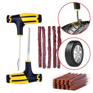 Bộ dụng cụ vá lốp xe, vá lụi không săm, kèm 5 dải keo cao su thích hợp vá khẩn cấp khi mang đi phượt, du dịch