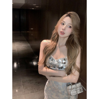 【COLORBLLIND】Đầm Chiffon Hở Xương Quai Xanh Nhạt Đính Kim Sa Lấp Lánh Xinh Xắn Cho Bé Gái